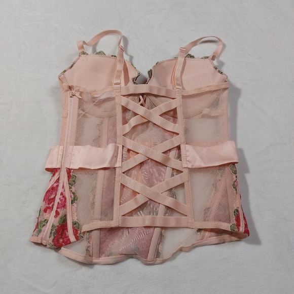 VICTORIA’S SECRET WOMEN'S FLORAL PINK CORSET SIZE 36B - Picture 7 of 8